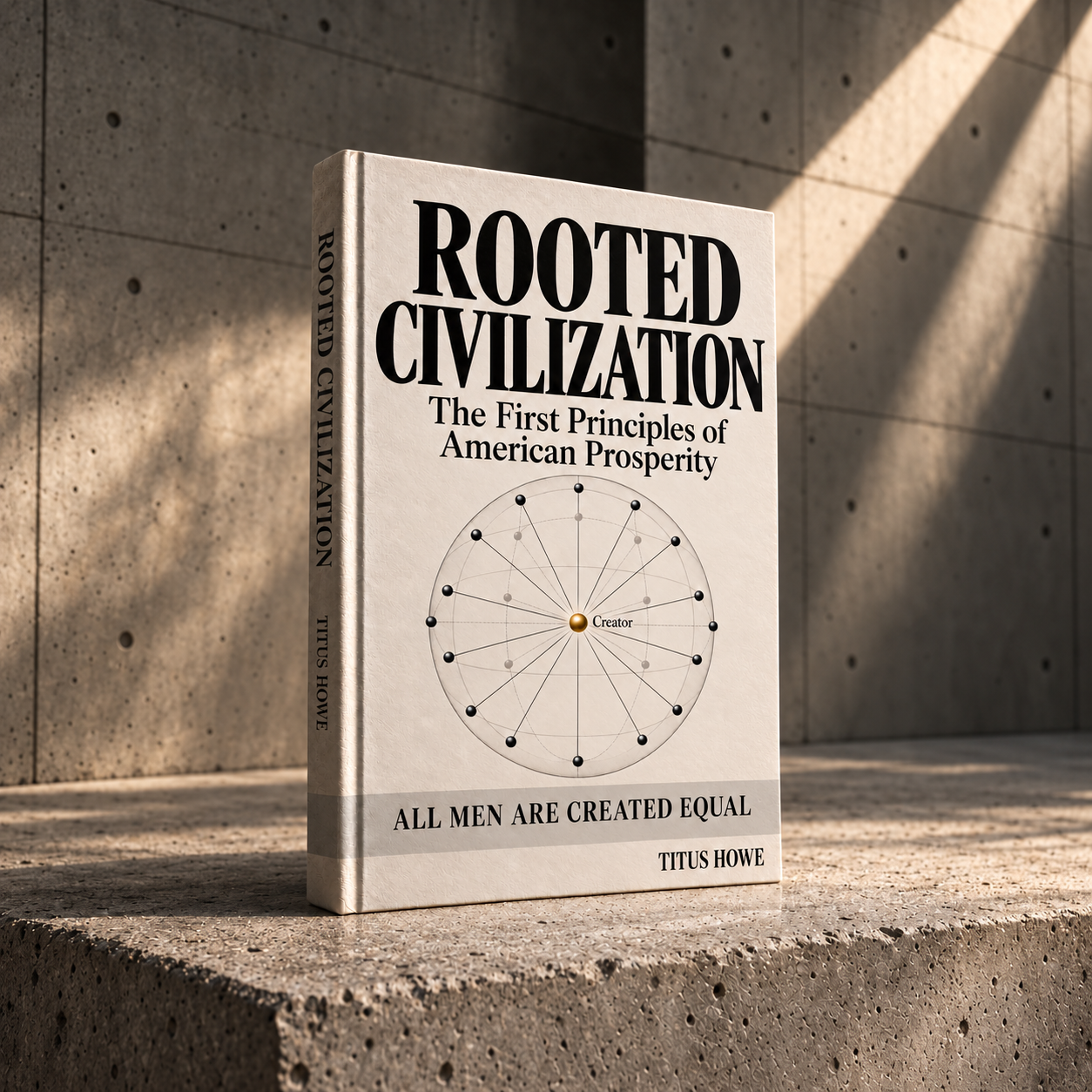 Rooted Civilization hardcover cover design, by Titus Howe