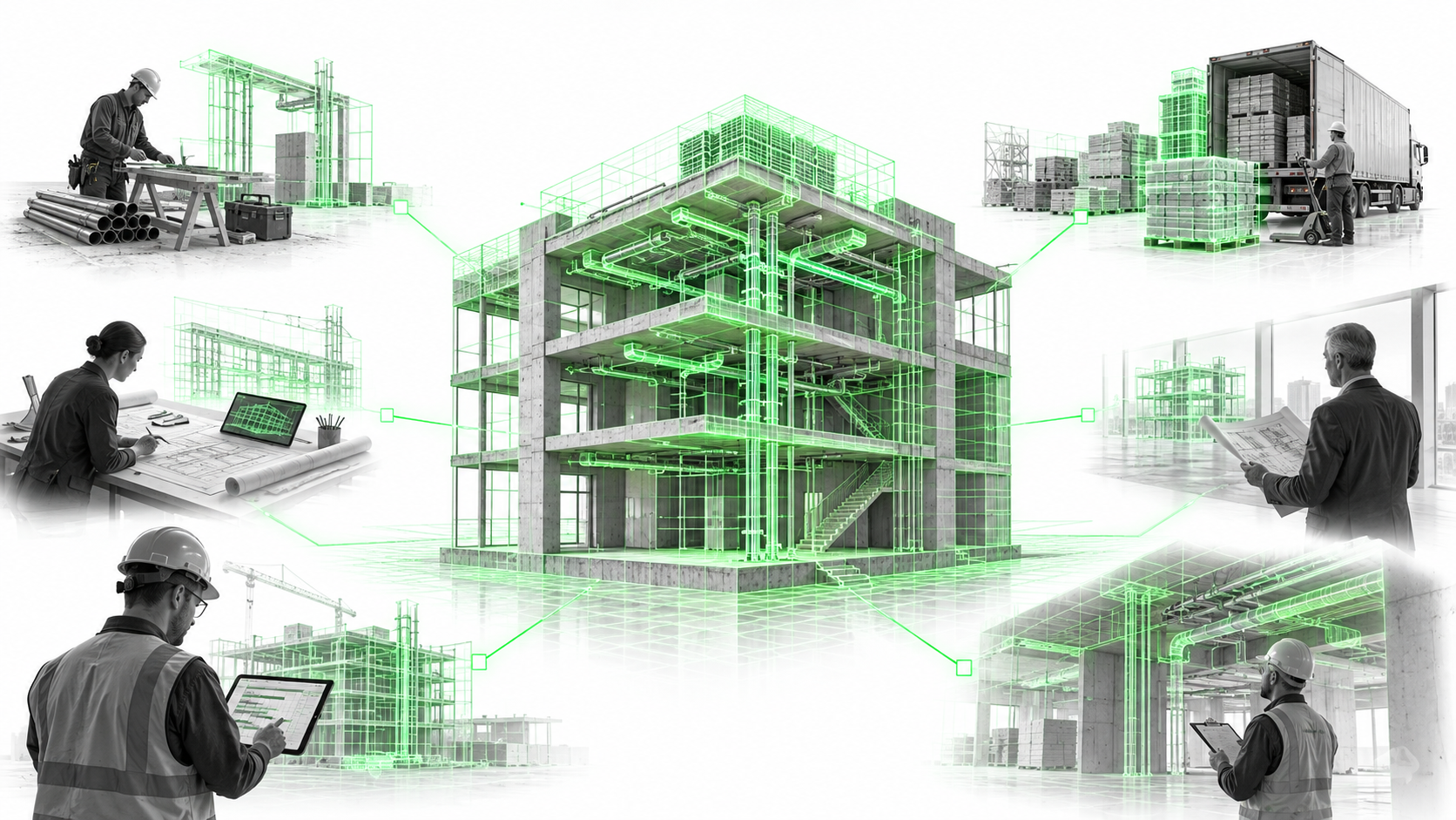 Teams connected through a shared data and BIM information center